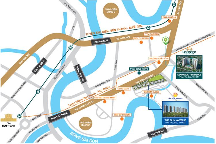 Vị trí dự án căn hộ The Sun Avenue