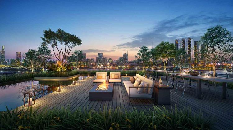 Khu vực thư giãn tại tầng thượng