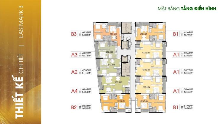 Mặt bằng tầng điển hình Eastmark 3