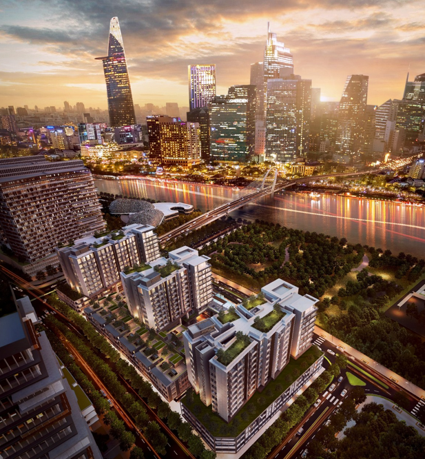 Góc nhìn hướng ra sông Sài Gòn căn hộ chung cư The Galleria Residence