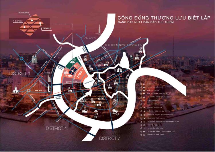 Vị trí dự án The Metropole tại bán đảo Thủ Thiêm