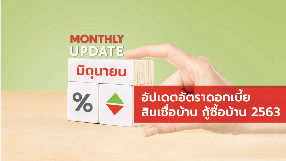 อัปเดตอัตราดอกเบี้ยสินเชื่อบ้าน กู้ซื้อบ้าน ประจำเดือน มิถุนายน 2563