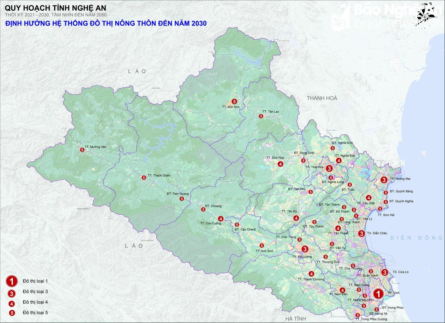 Định hướng phát triển đô thị tỉnh Nghệ An đến năm 2030