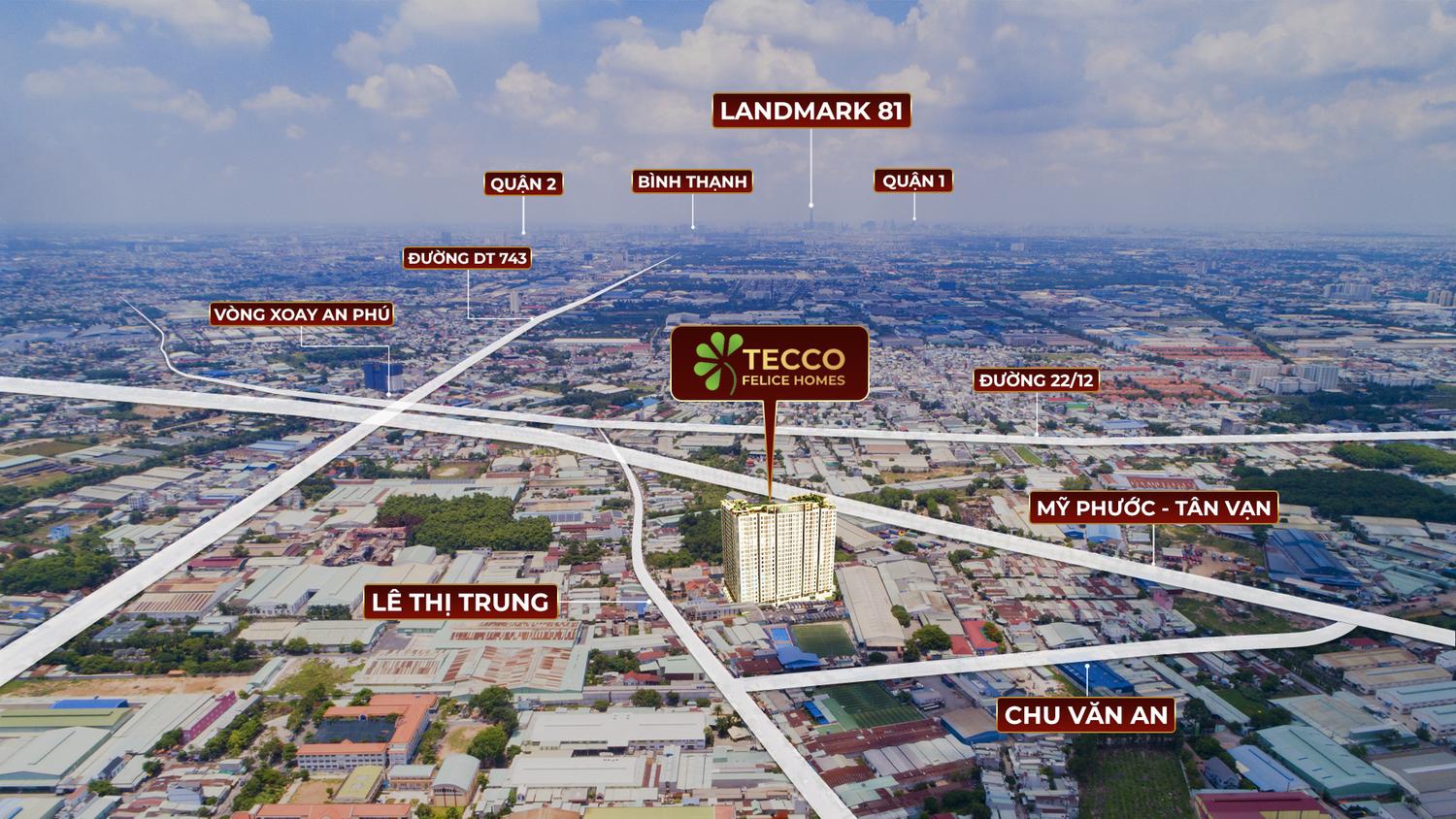 Tecco Felice Homes sở hữu vị trí đặc địa với giao thông thuận lợi