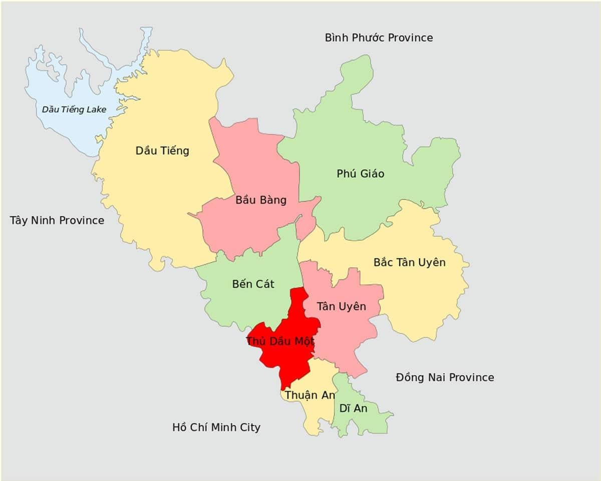 Bình Dương là một trong hai tỉnh có 4 thành phố ở nước ta