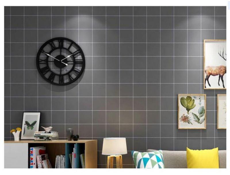 Đừng bỏ qua giấy dán tường hình ô vuông khi decor phòng trọ đẹp