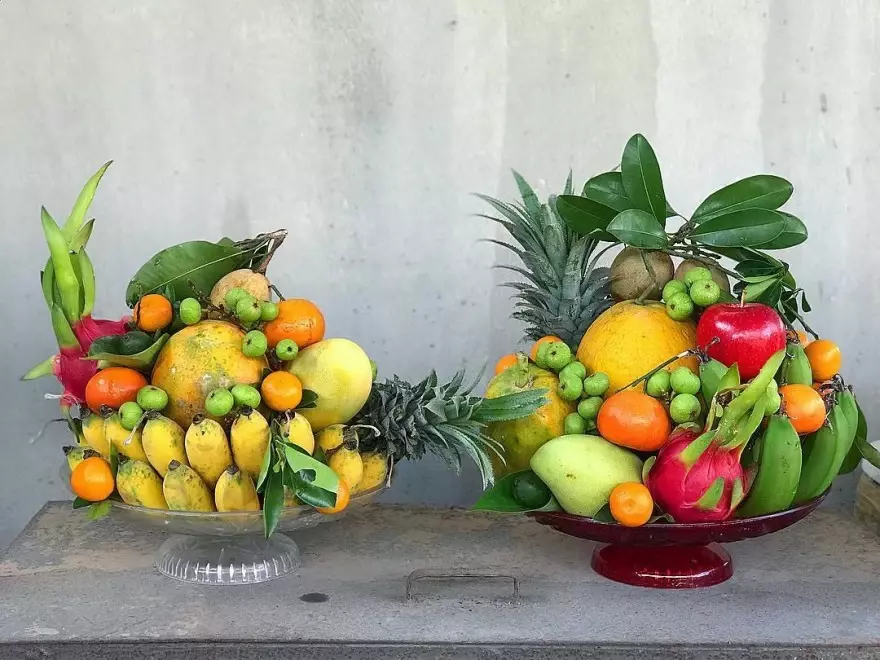 
 Mâm ngũ quả miền Trung có sự giao thoa giữa hai miền Nam - Bắc