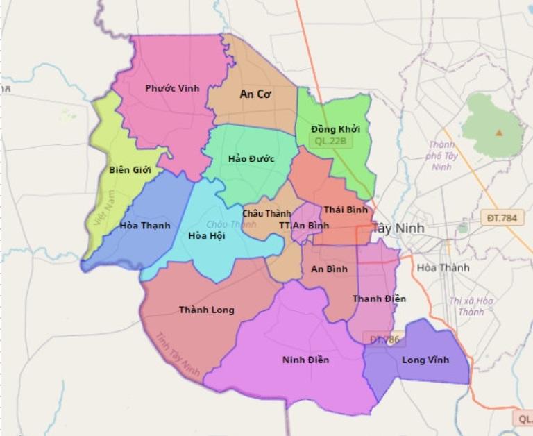 Bản đồ hành chính huyện Châu Thành