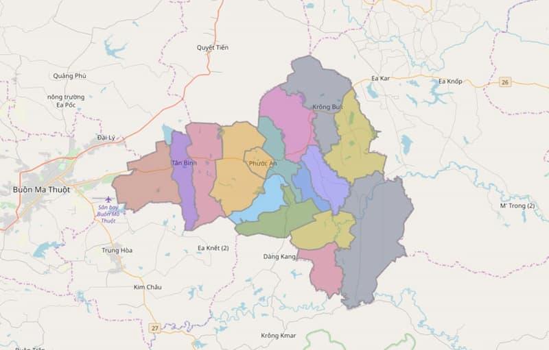 Bản đồ huyện Krông Pắc