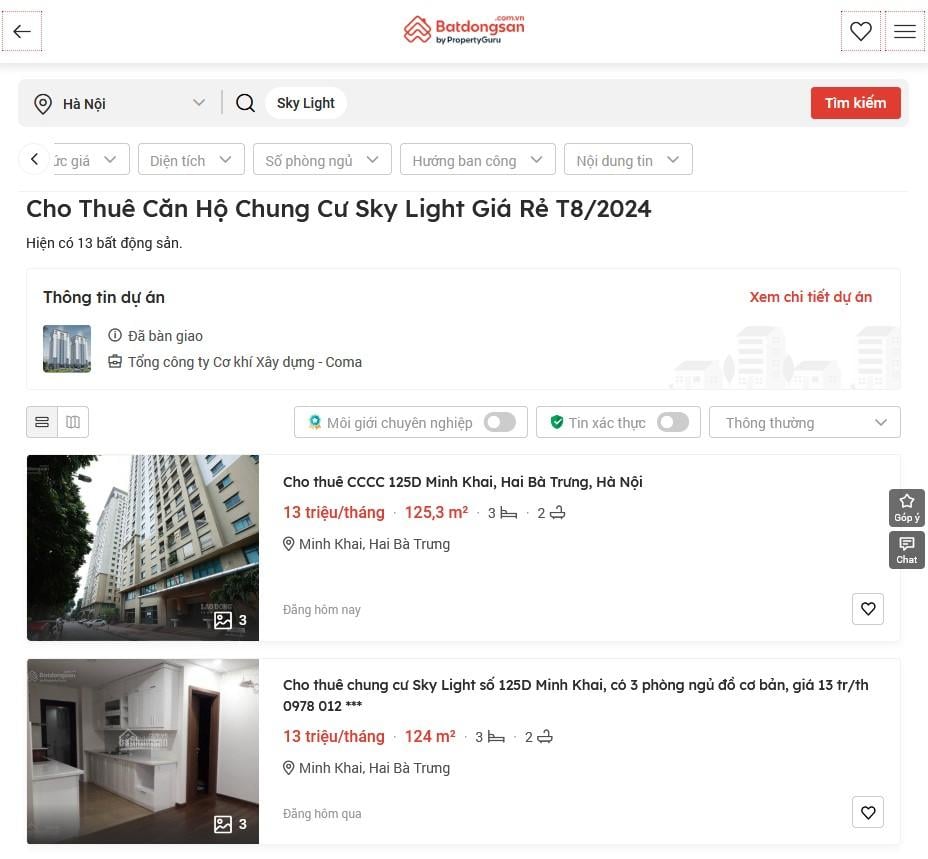Cách tìm kiếm chung cư cho thuê trên Batdongsan.com.vn