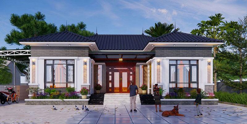 Mẫu nhà mái thái cấp 4 đơn giản chữ U giúp sắp xếp không gian sinh hoạt một cách khoa học