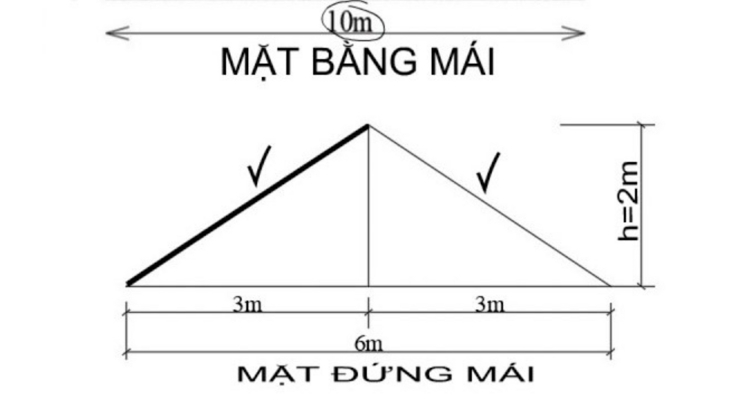 Cách tính độ dốc mái tôn 2 mái