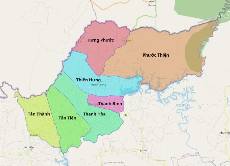 Bản đồ huyện Bù Đốp