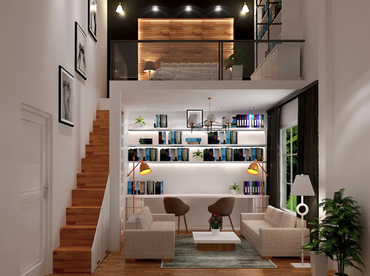 Nhà cấp 4 mái bằng thiết kế gác lửng là phòng ngủ