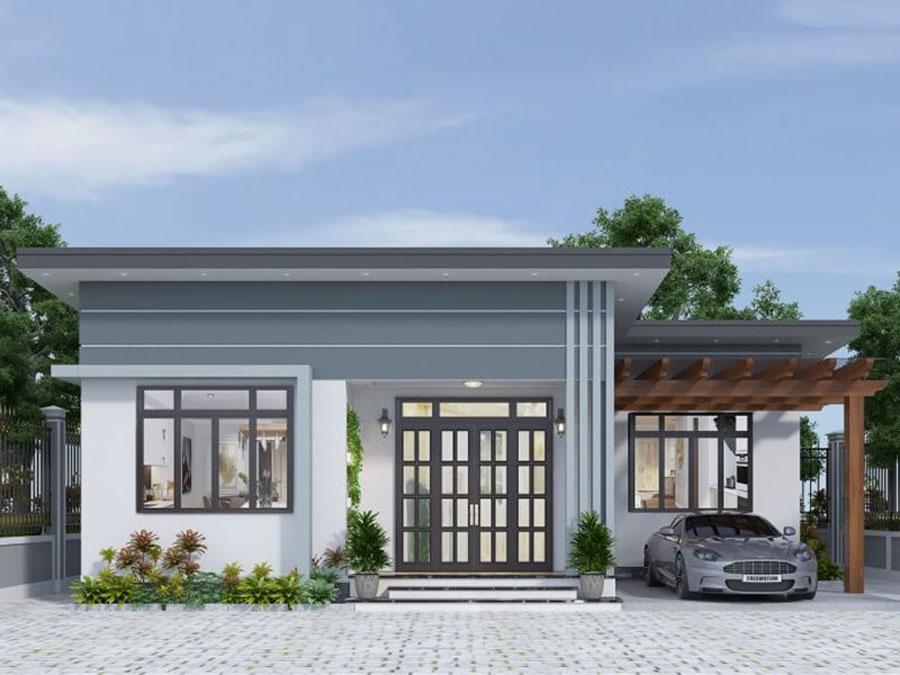 Nhà cấp 4 mái bằng có sân vườn