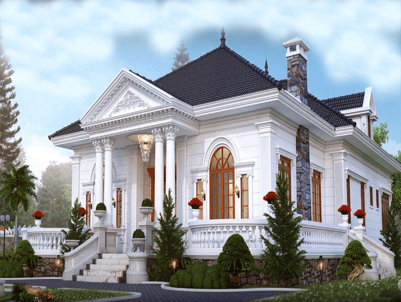 Mẫu nhà mái Thái 1 tầng đẹp