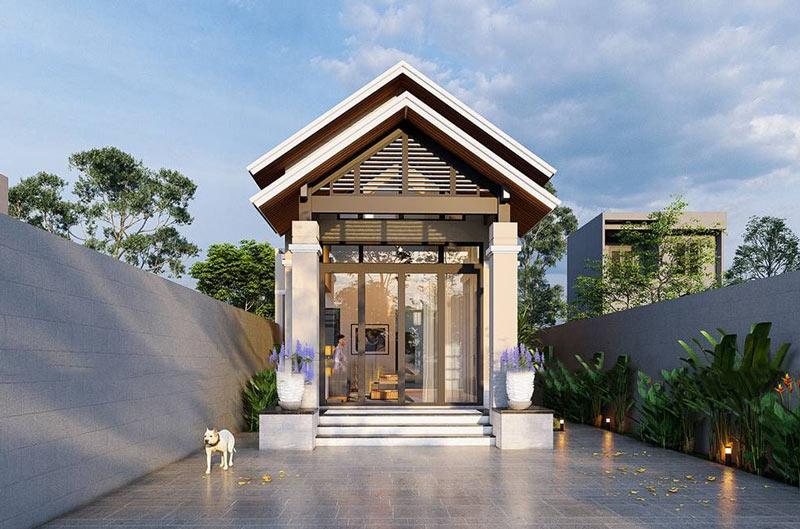 Nhà ống 1 tầng đẹp mái Thái