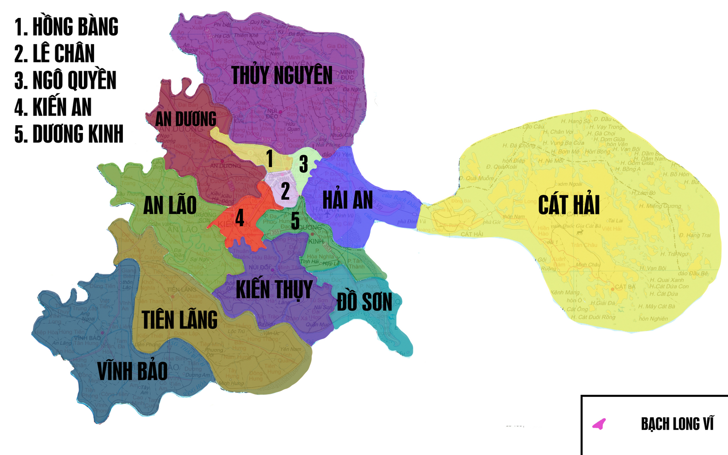 Bản đồ hành chính thành phố Hải Phòng