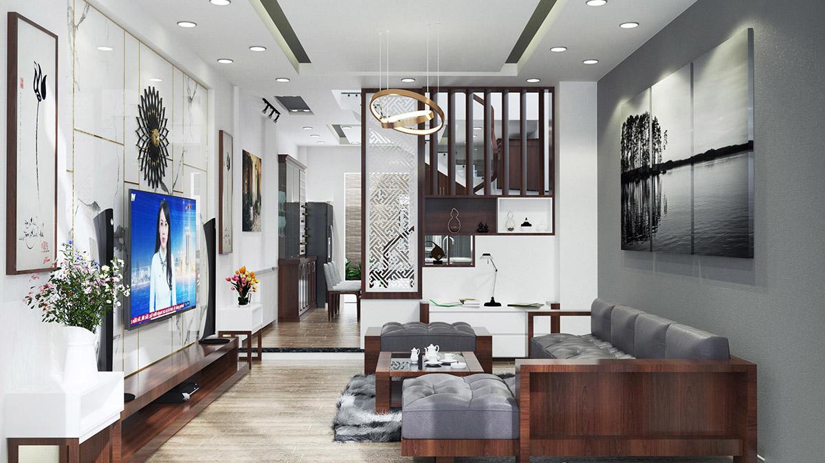 Thiết kế phòng khách nhà ống hiện đại