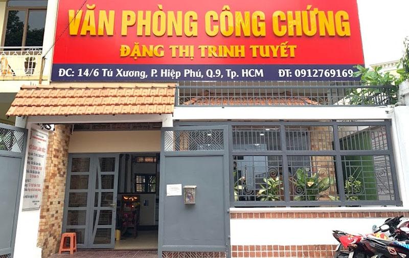 Văn phòng công chứng Đặng Thị Trinh Tuyết