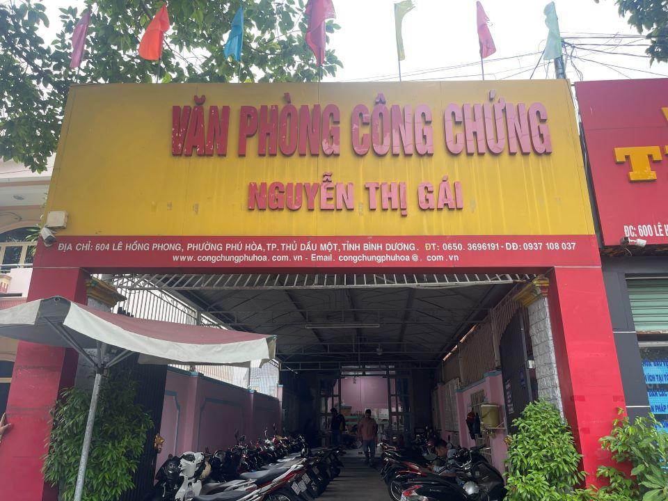 Địa chỉ văn phòng công chứng Nguyễn Thị Gái. 