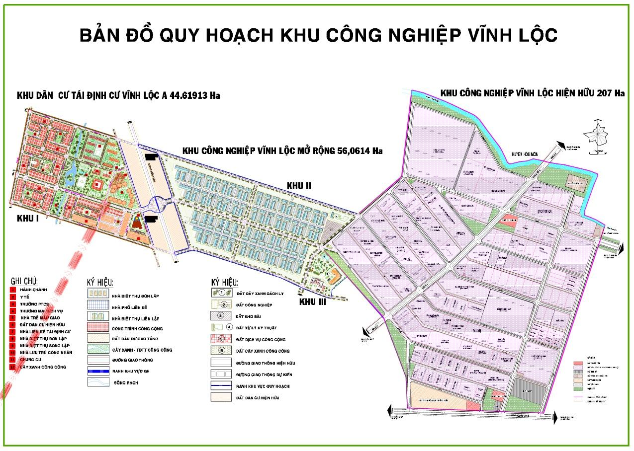 Bản đồ quy hoạch khu công nghiệp Vĩnh Lộc