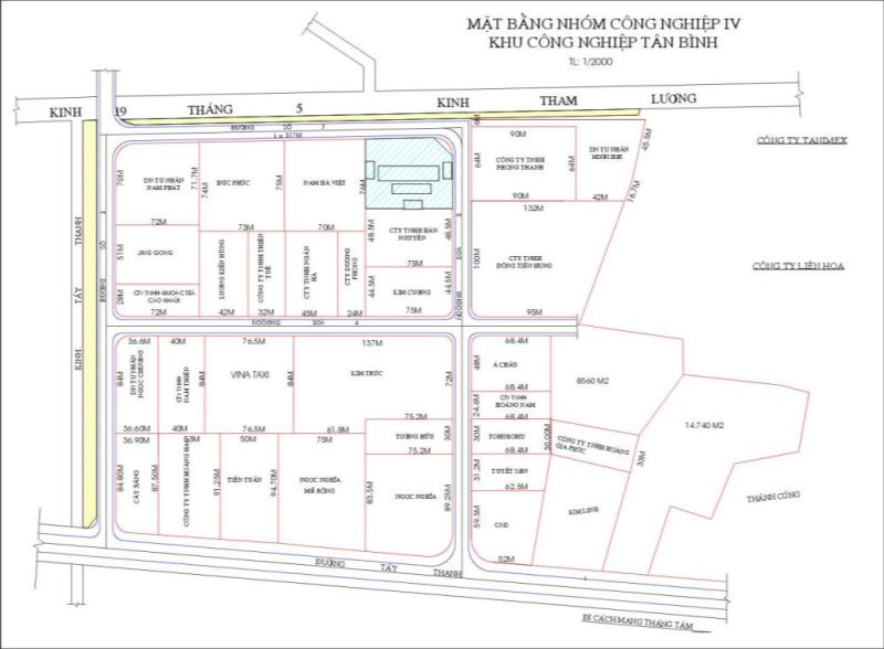 Mặt bằng nhóm Công nghiệp IV KCN Tân Bình