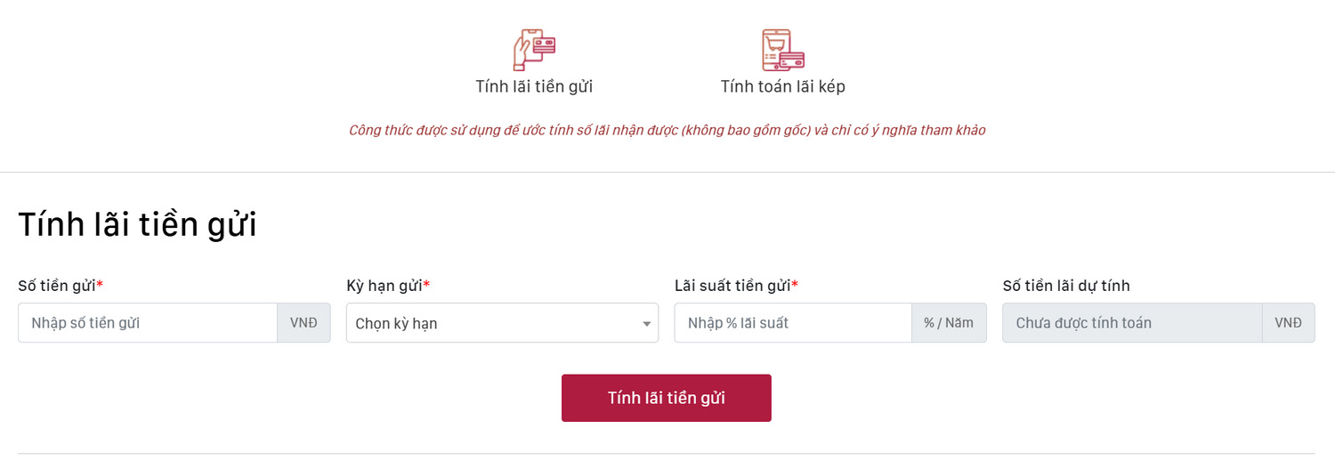 Công cụ tính lãi suất