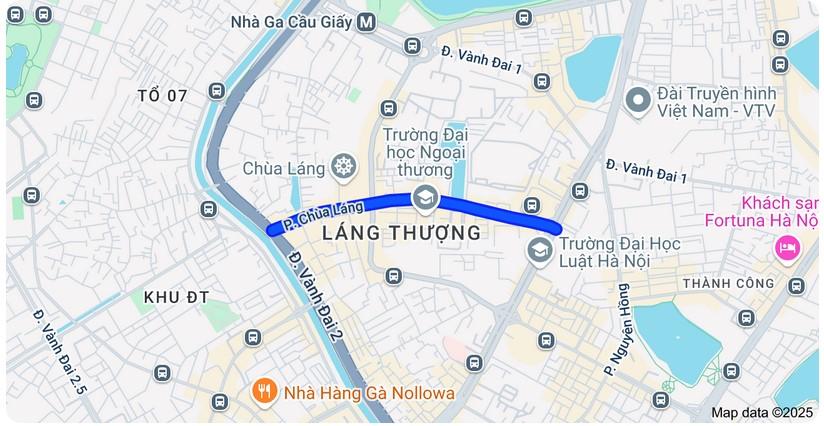 Phố Chùa Láng Google map