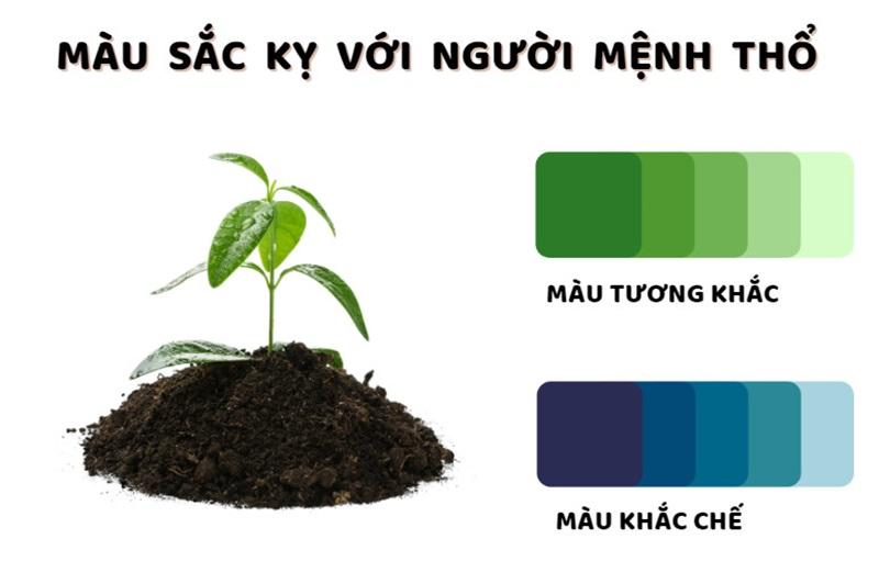 Những màu sắc kỵ với mệnh Thổ