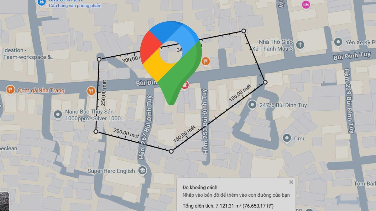 Tính năng đo diện tích bằng Google maps