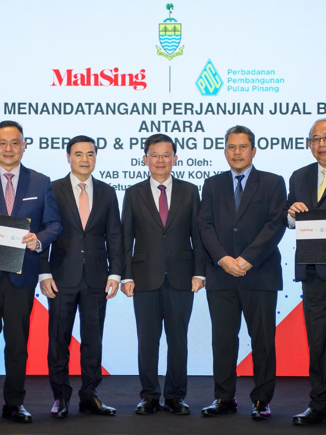 MAH SING SIGNS LAND ACQUISITION AGREEMENT WITH PDC WITNESSED BY PENANG CHIEF MINISTER
