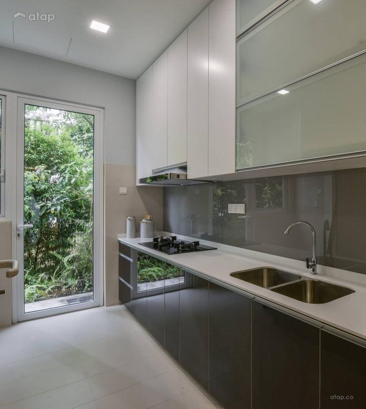 kitchen with a door that opens to the outdoor area