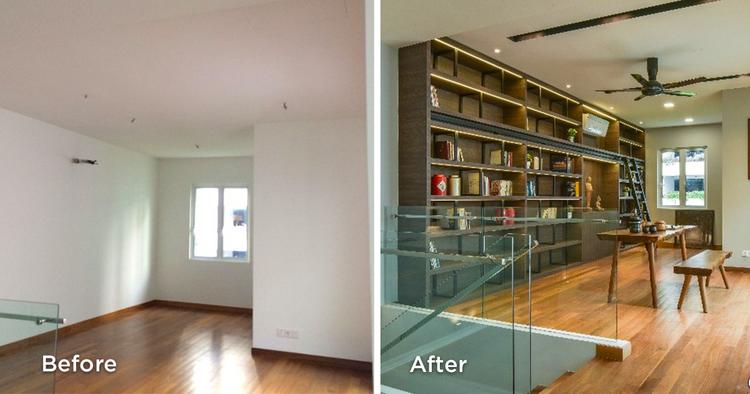 Before and after study room renovations