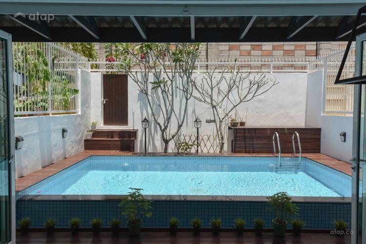 A large swimming pool in a terrace house in Sri Petaling.