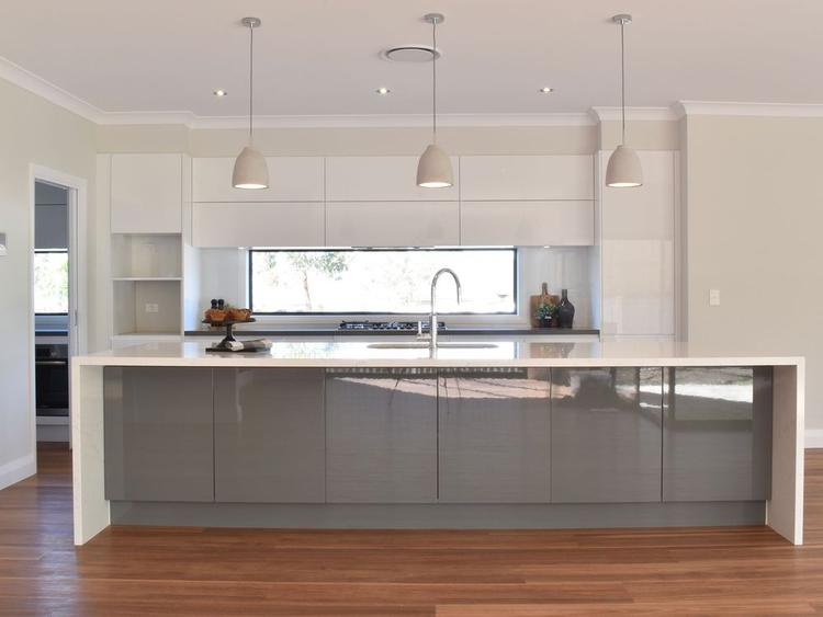 Contemporary white and grey home kitchen cabinet ideas