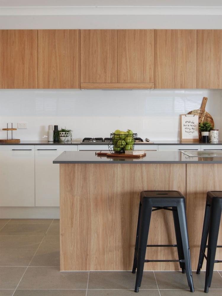 Contemporary oak home kitchen cabinet ideas