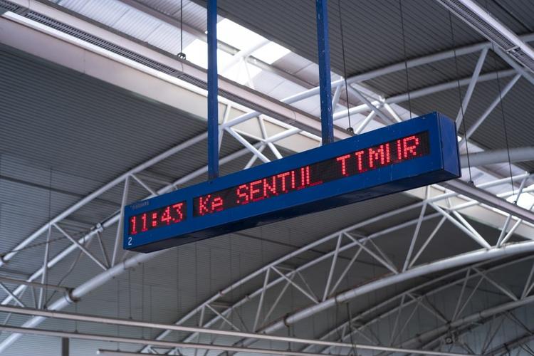 LRT Platfrom information board shown next time bound for Sentul Timur in Kuala lumpur