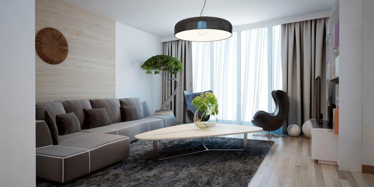 Bright spacious design of modern lounge
