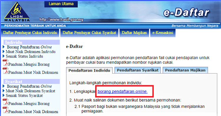 lhdn e filing tax agent
