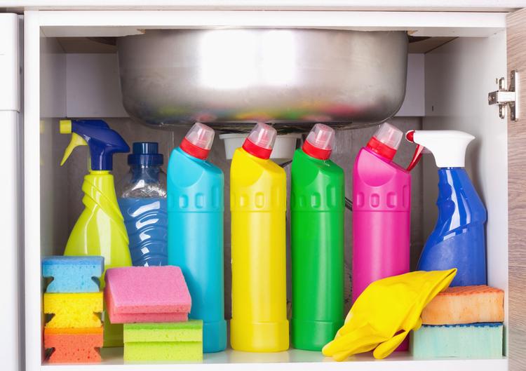 Cleaning product storage space