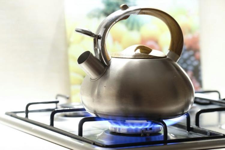 kettle on a gas stove
