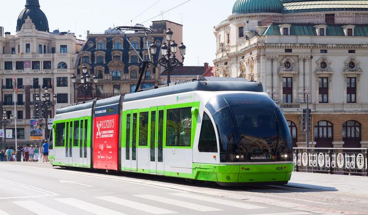 Autonomous Rail Rapid Transit (ART) in Bilbao, Spain.