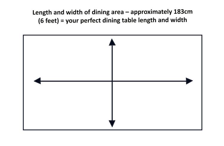 The perfect dining table length and width.