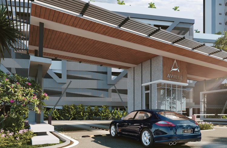 Artist’s impression of the entrance of Aville Residences