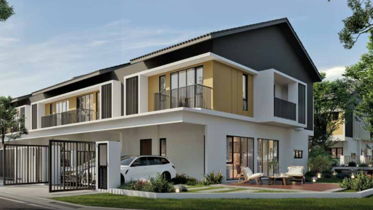 Modern double-storey semi-detached house exterior