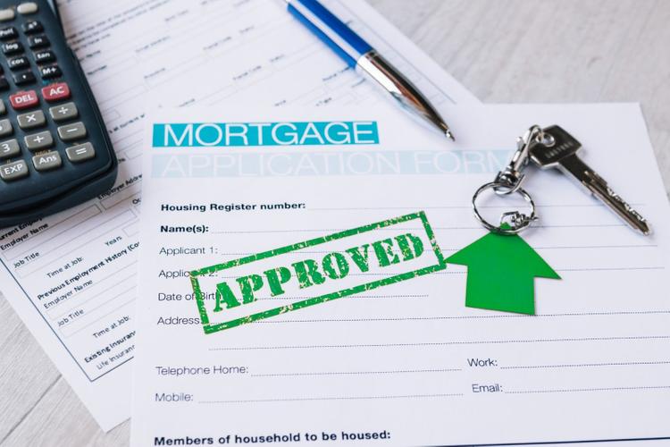 Stamp approved on mortgage application form
