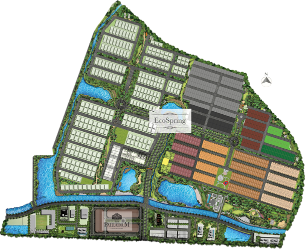 Overhead site plan of EcoSpring development.
