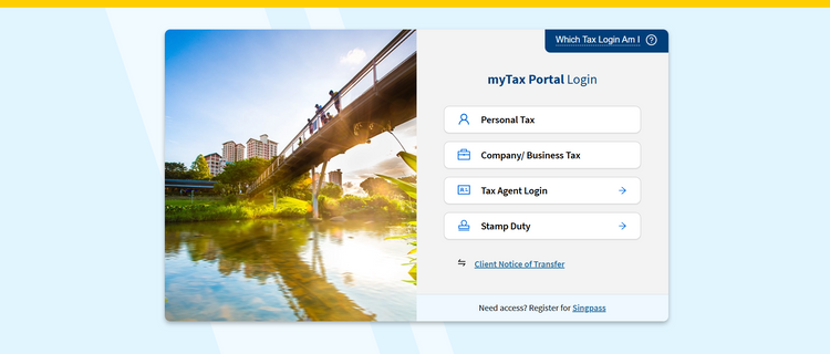 Displaying the mytax portal login page.