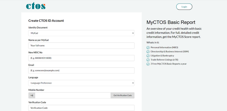 CTOS Registration Page 